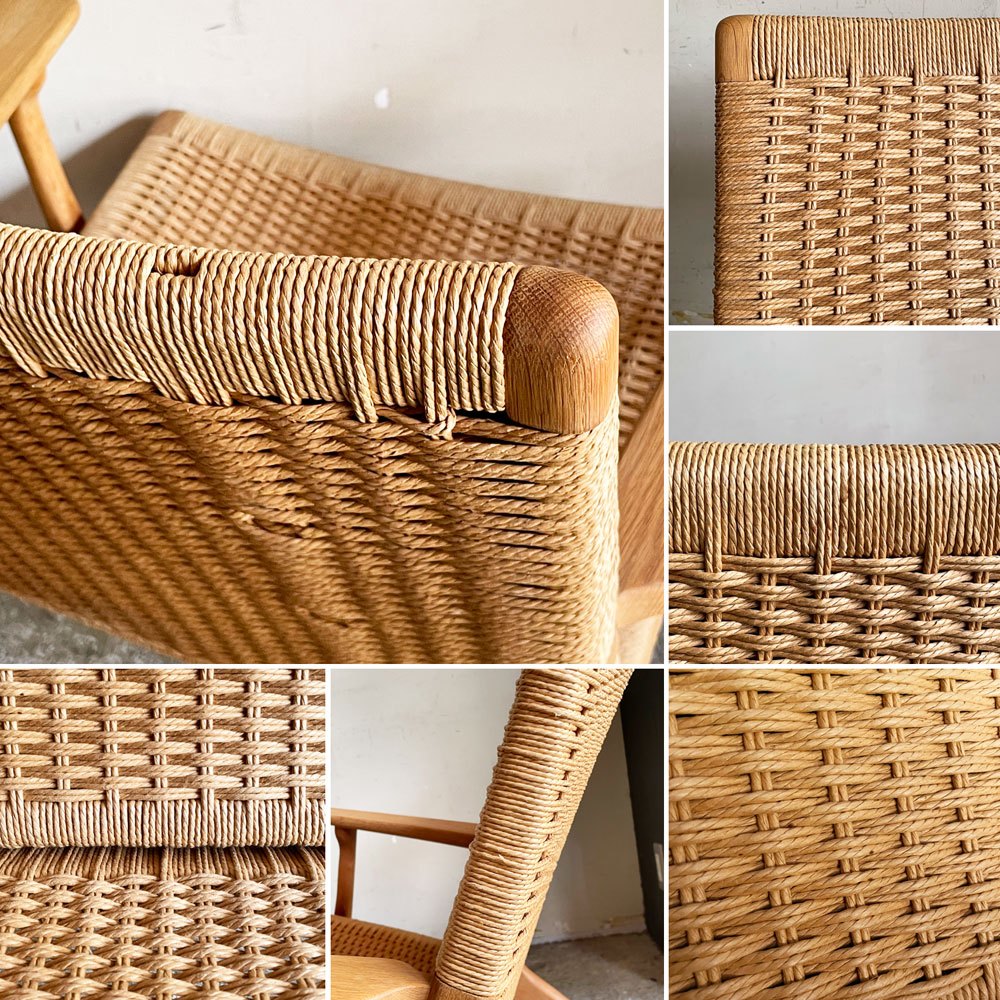 カールハンセン＆サン Carl Hansen & Son CH25 ラウンジチェア オーク材 ペーパーコード ハンス・J・ウェグナー ビンテージ 北欧家具 ■