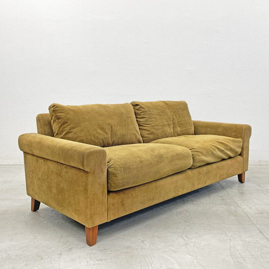 トラックファニチャー TRUCK FURNITURE FKソファ FK SOFA 3シーター F-21 グリーンコーデュロイ フェザークッション カバーリング 定価約476,300円 〓