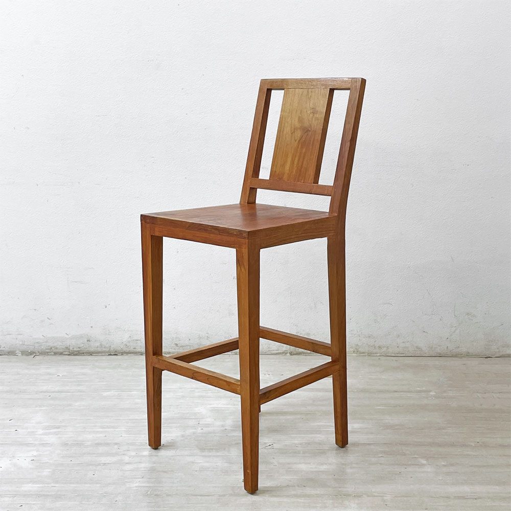 チーク 無垢材 teak wood ハイチェア カウンターチェア OLD JAVA アジアン スタイル B ●