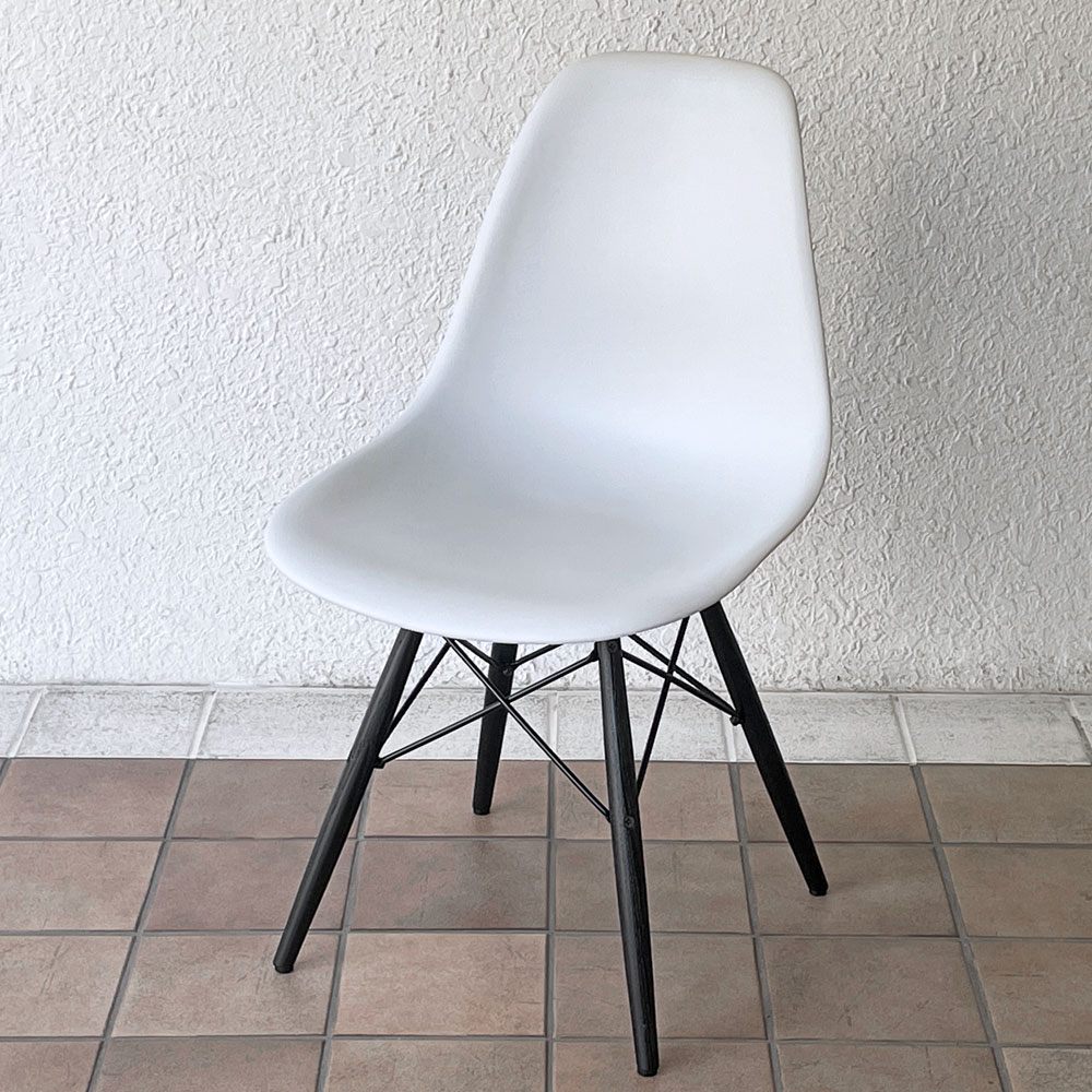 ハーマンミラー HermanMiller サイドシェルチェア ドゥエルレッグ DSW アルパイン × エボニー ポリプロピレン製 イームズ ミッドセンチュリー ◇