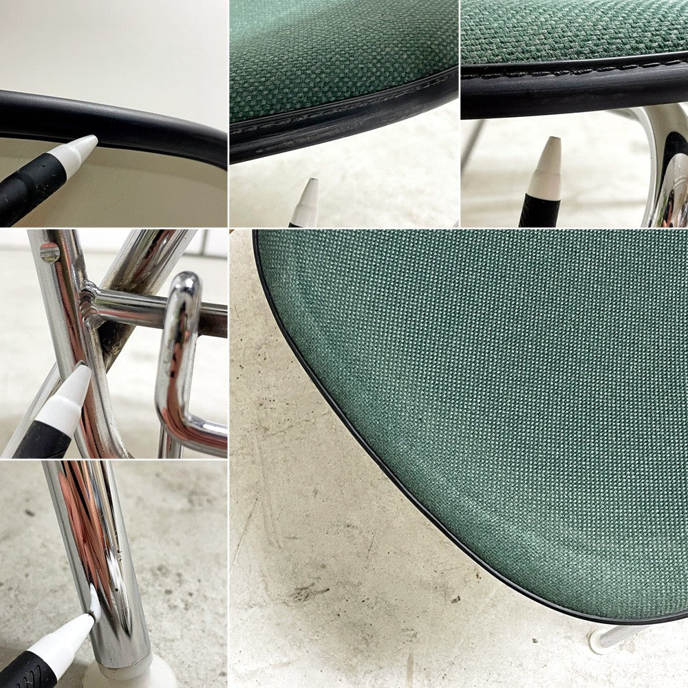 ハーマンミラー Herman Miller サイドシェルチェア セカンド 2nd ビンテージ アプホルスター スクールベース スタッキングベース 肘掛けテーブル付 イームズ ミッドセンチュリー G ●