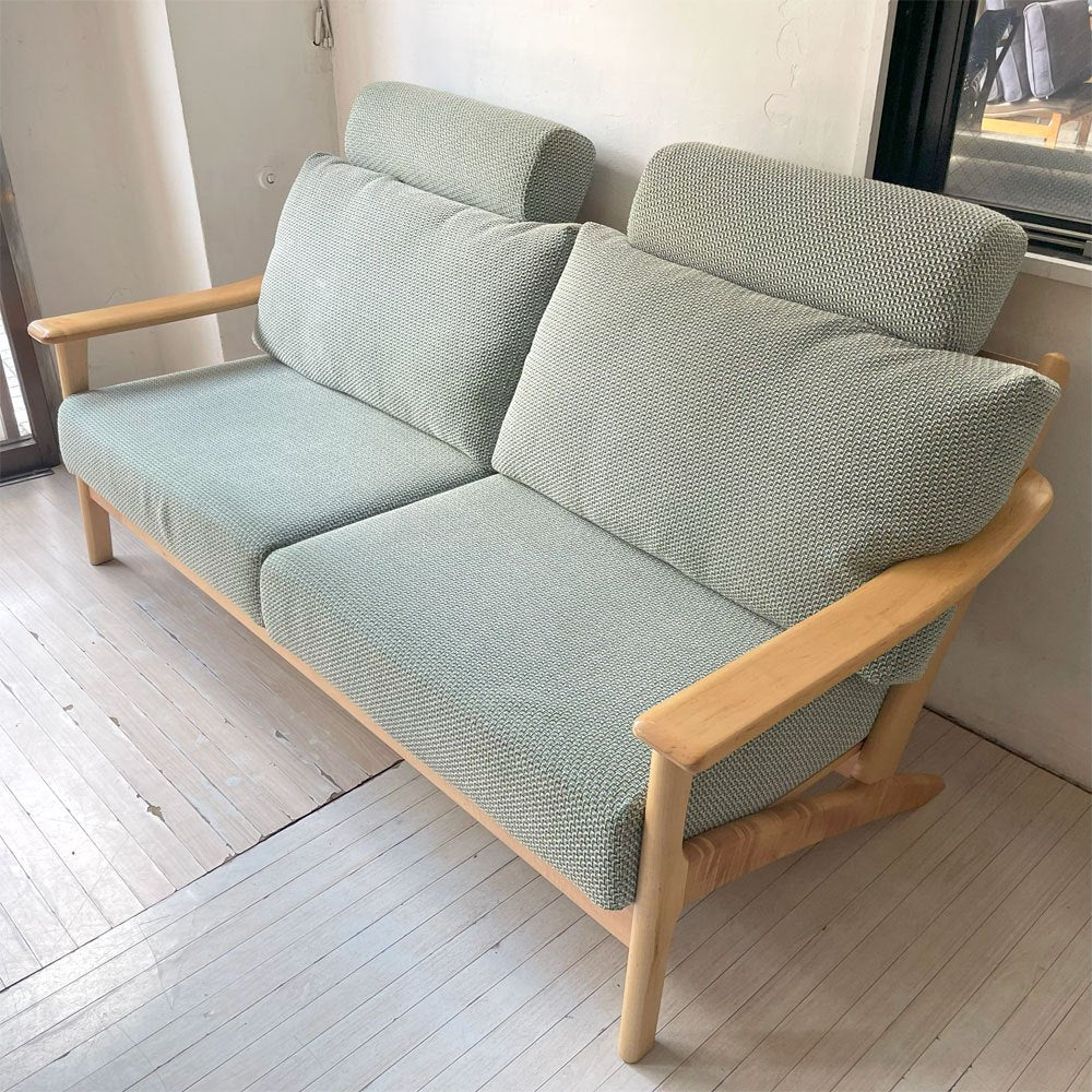 イバタインテリア Ibata interior メープルリッチ Maple Rich 3シーターソファ W178cm ヘッドレスト×2 飛騨家具 参考定価約43万円 ★