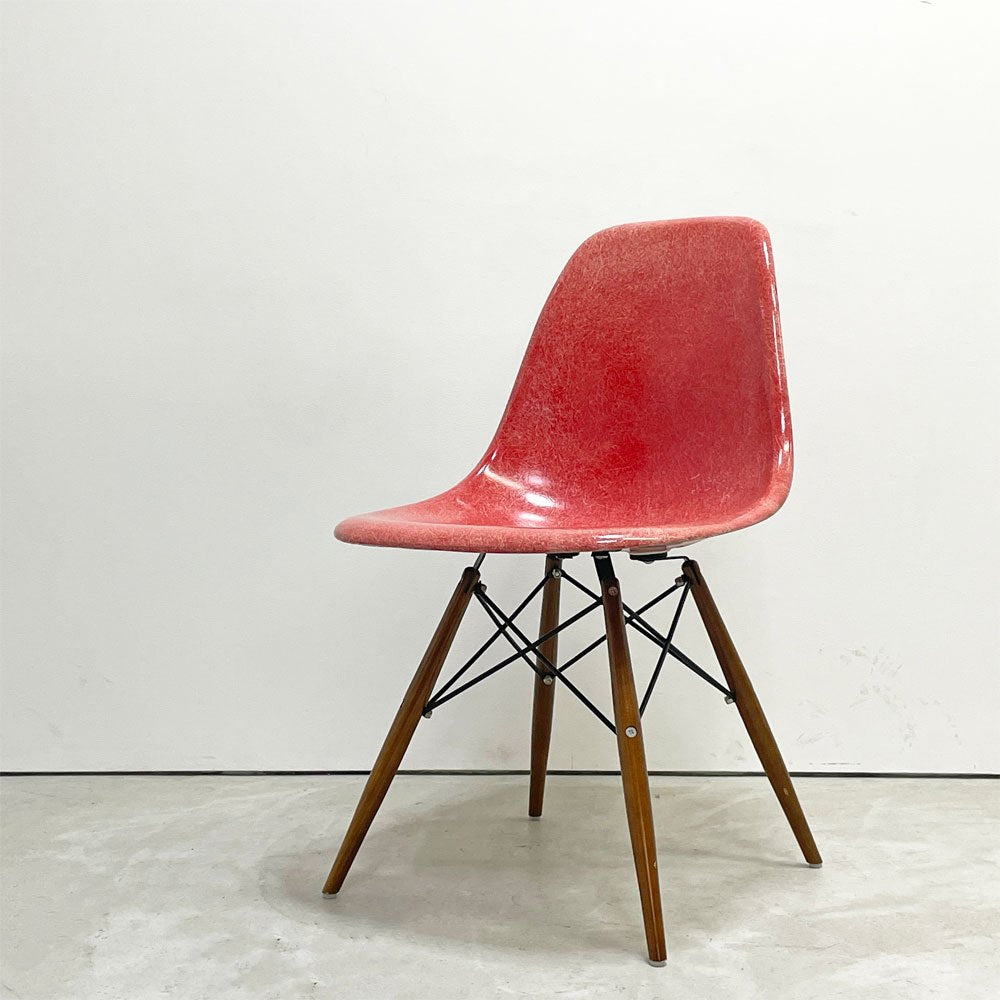 ハーマンミラー Herman Miller イームズ ビンテージ サイドシェルチェア 2nd 希少 クリムゾンレッド ドゥエルレッグベース リプロダクト脚 ミッドセンチュリー ●