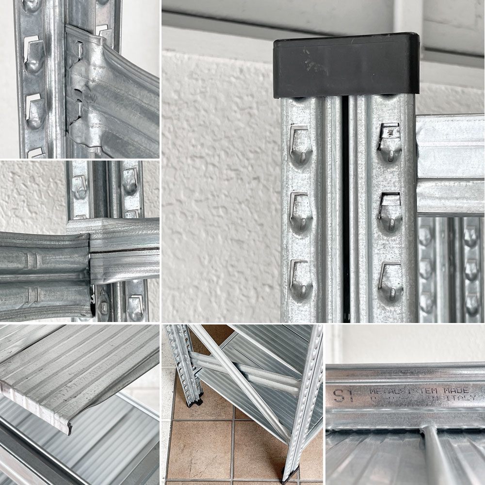 メタルシステム METALSISTEM スーパー123 SUPER123 シリーズ スチールシェルフ TIER STEEL SHELF ハンギングバーセット Ｗ128×Ｄ41.5×Ｈ213 4段 ◇