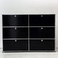 ユーエスエムハラー USMハラー USM Haller モジュラーファニチャー キャビネット シェルフ 2列3段 ドロップダウンドア×4 ドロワー×2 グラファイトブラック ●