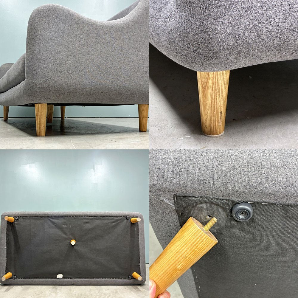 IDC大塚家具 OTSUKA ベッディ 2.5人掛けソファ w168cm リバーシブル グレー 廃番 現状品 ◎