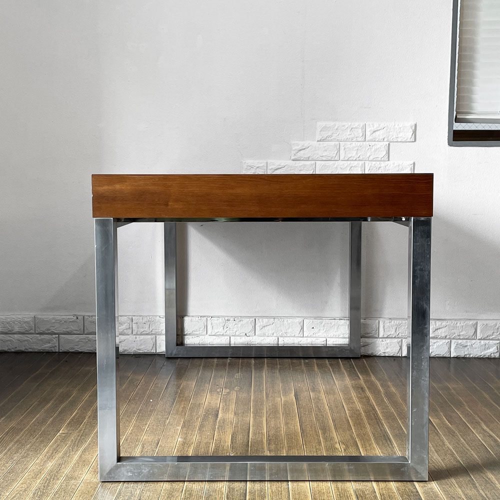 イデー IDEE アティーノ ATINO デスク ダイニングテーブル ワークテーブル ウォールナット材 スチール 抽斗1杯 W130cm モダンデザイン 廃番 ◎