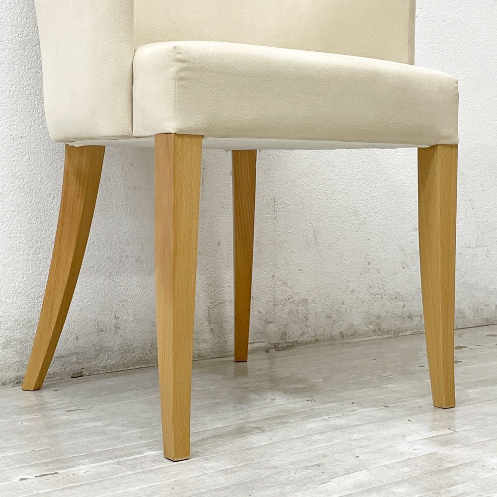 イデー IDEE アミアームチェア AMI ARM CHAIR ダイニングチェア 1pソファ ラムース生地 アイボリー ●