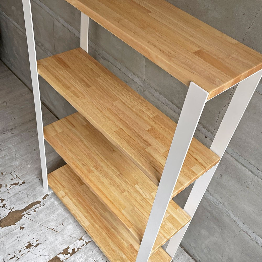 かなでもの KANADEMONO ザ・シェルフ THE SHELF ラバーウッド ホワイトスチール W80cm ナチュラルデザイン ♪