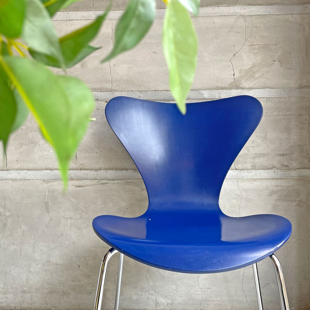 フリッツハンセン Fritz Hansen セブンチェア ダークブルー アルネヤコブセン 北欧 プライウッド ダイニングチェア ♪