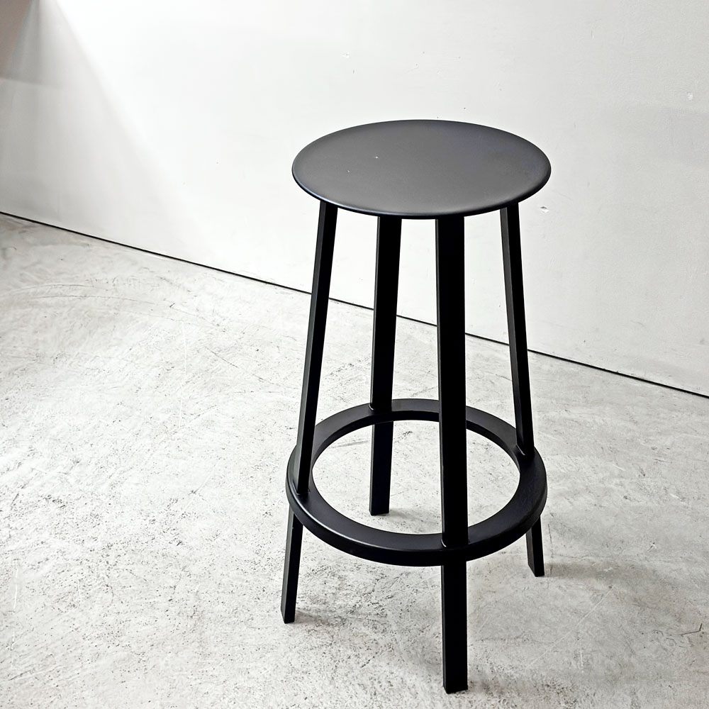 ヘイ HAY リボルバー バースツール ハイ REVOLVER BAR STOOL HIGH H76cm ブラック 回転式座面 レオン・ランズメイヤー デンマーク 定価￥56,100 - B ●