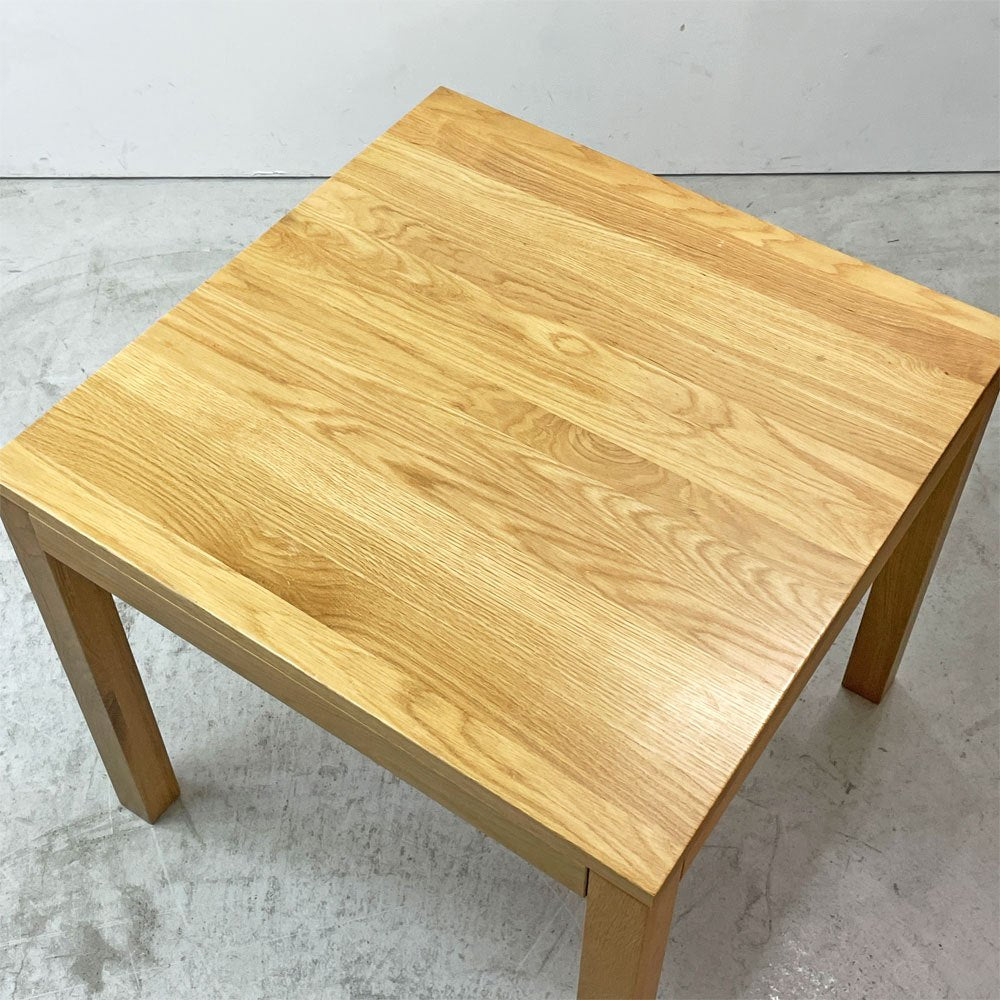 無印良品 MUJI ダイニングテーブル 無垢集成材 オーク材 引出付 W80cm スクエア ナチュラルスタイル 参考価格￥59,900- ●