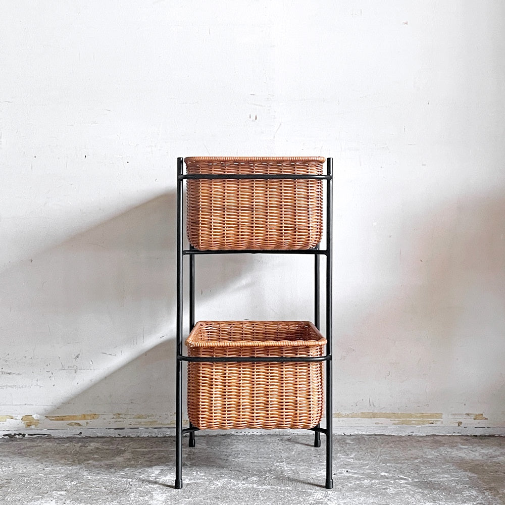 イデー IDEE ワラビー WALLABY バスケットスタンド BASKET STAND ラタン スチール ブラック ■