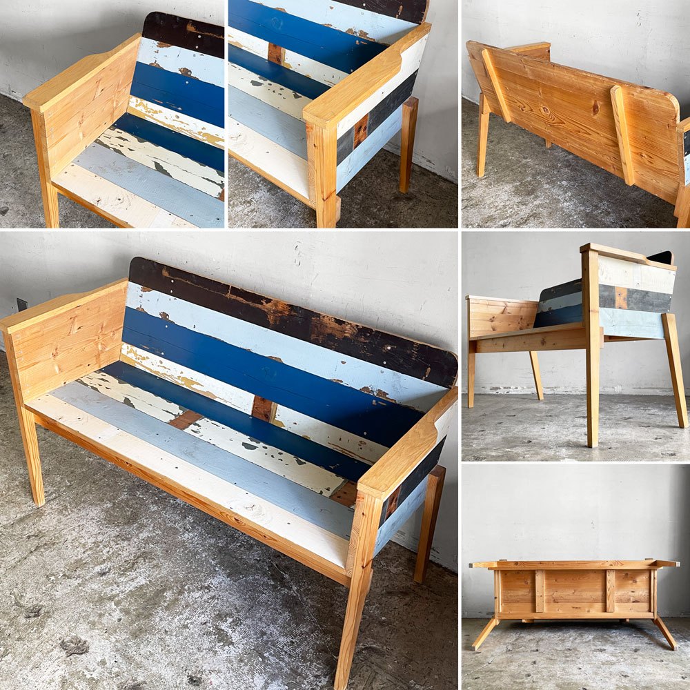 ピートヘインイーク PIET HEIN EEK スクラップウッド SCRAPWOOD アームチェア 2シーター 背付きベンチ 古材 W121cm オランダ ■
