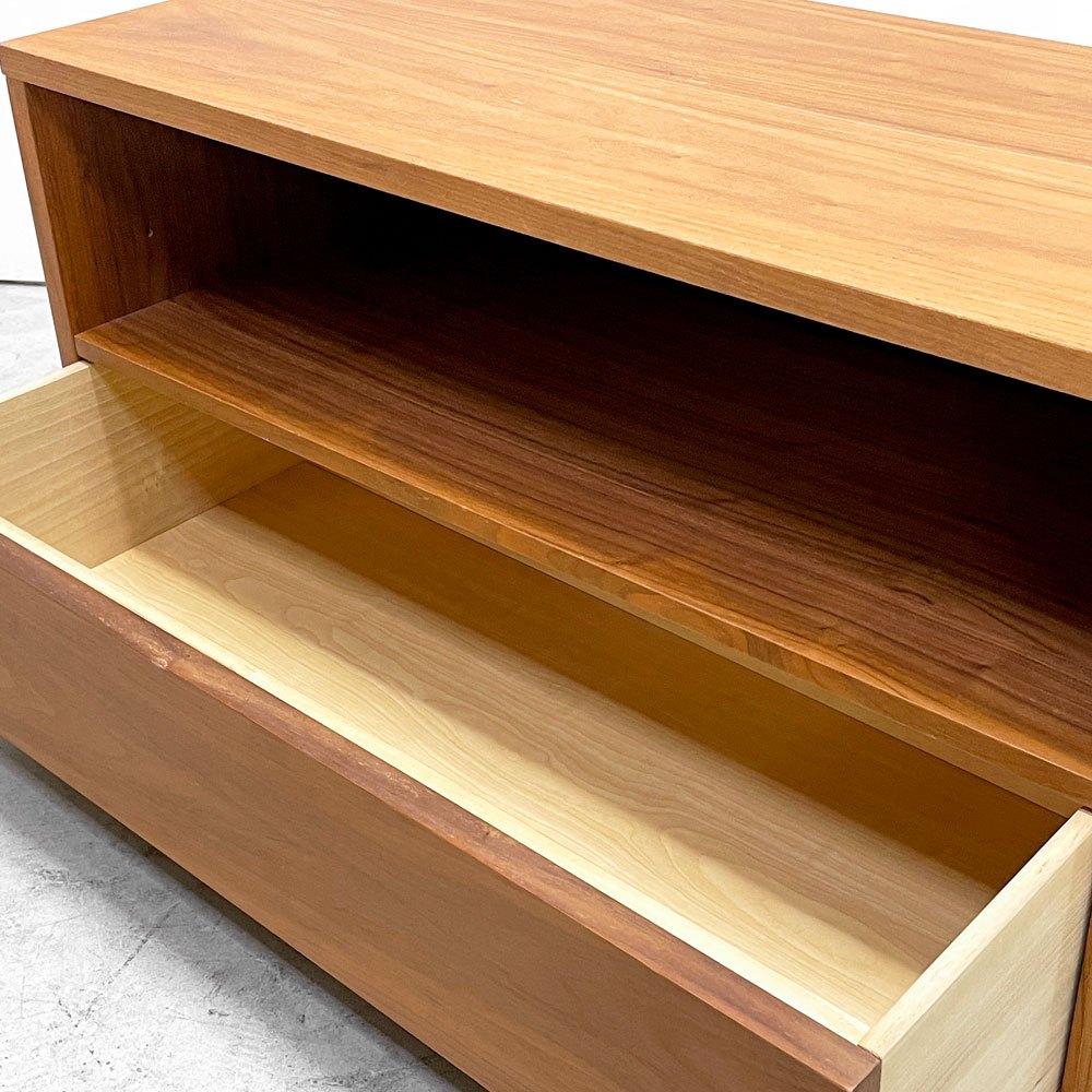 無印良品 MUJI スタッキングキャビネット AVボード テレビボード ウォールナット材 オープン + 引き出し W82.5cm 廃番 ●