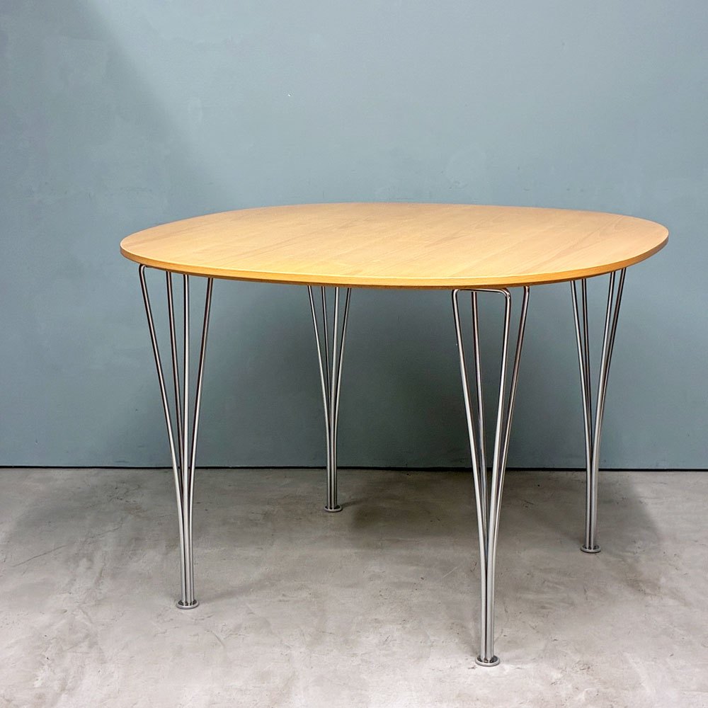 フリッツハンセン Fritz Hansen B603 スーパー円テーブル Bテーブル ダイニングテーブル 100x100cm ピート・ヘイン アルネ・ヤコブセン 北欧家具 2002年製 ◎