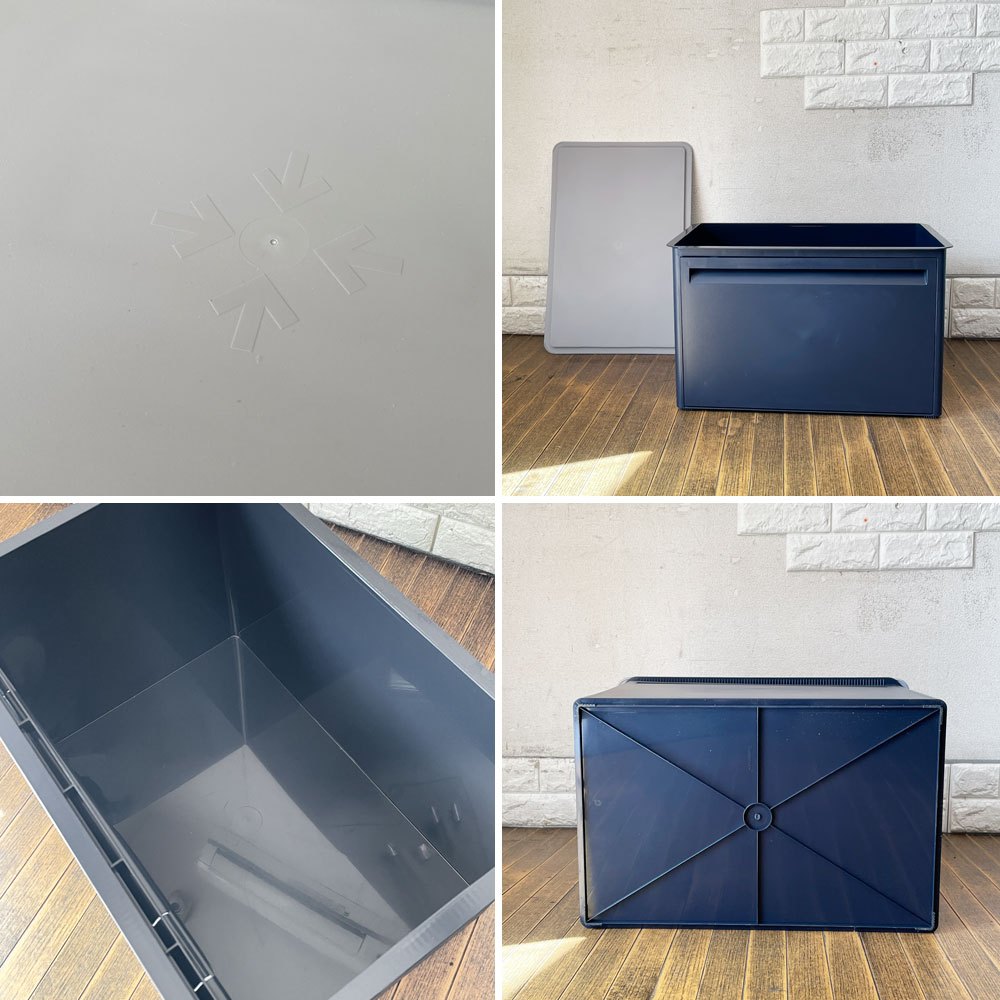 タッパーウェア Tupperware マルチオーガナイザー ワイド ドアタイプ グレー×ネイビー ◎