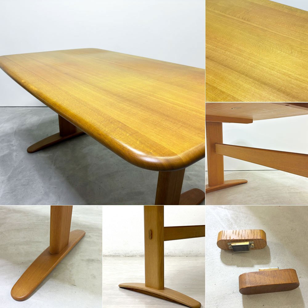 飛騨産業 HIDA　キツツキ クレセント 侭 ジン ダイニングテーブル オーク無垢材 ナラ W150cm 佐々木敏光 国産家具 ●