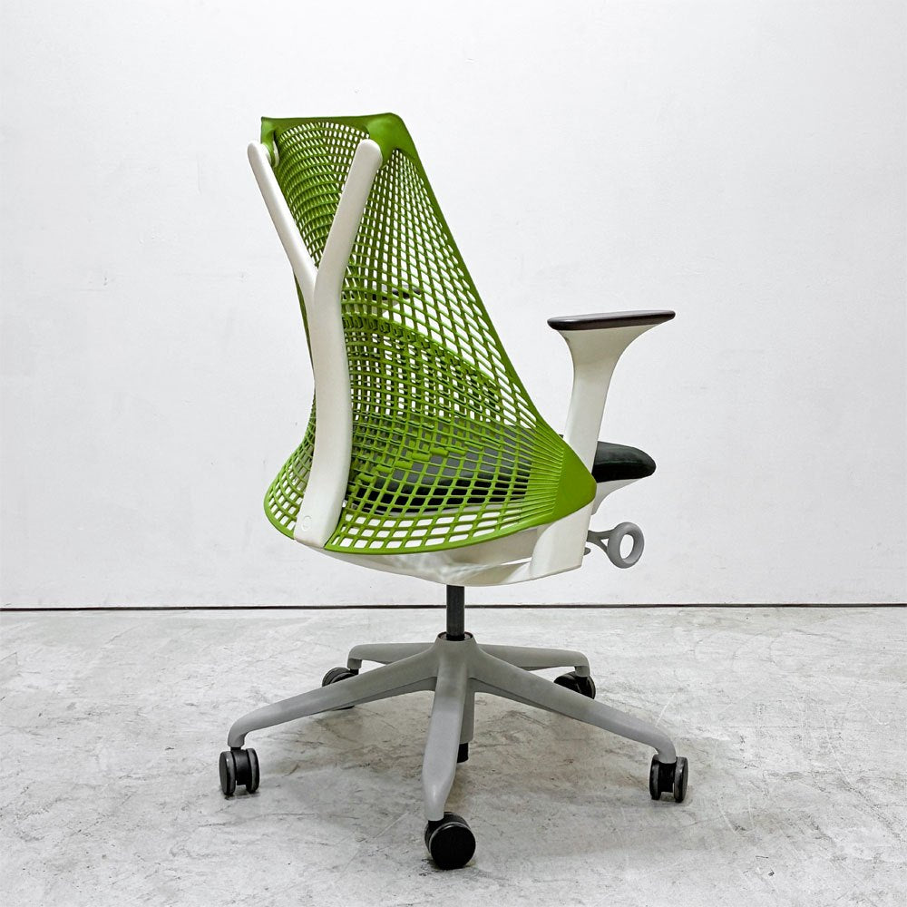 ハーマンミラー Herman Miller セイルチェア SAYL CHAIR デスクチェア オフィスチェア ランバーサポートカバー付き アップルグリーン 旧モデル イヴ・ベアール ●