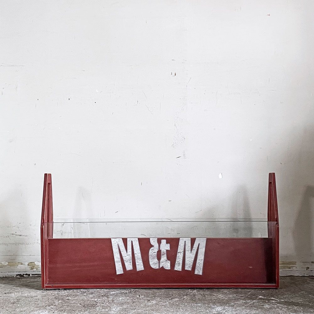 エムアンドエムファニチャー M&M FURNITURE マガジンラック 強化ガラス W85.5cm インダストリアル 店舗什器 廃番 ■