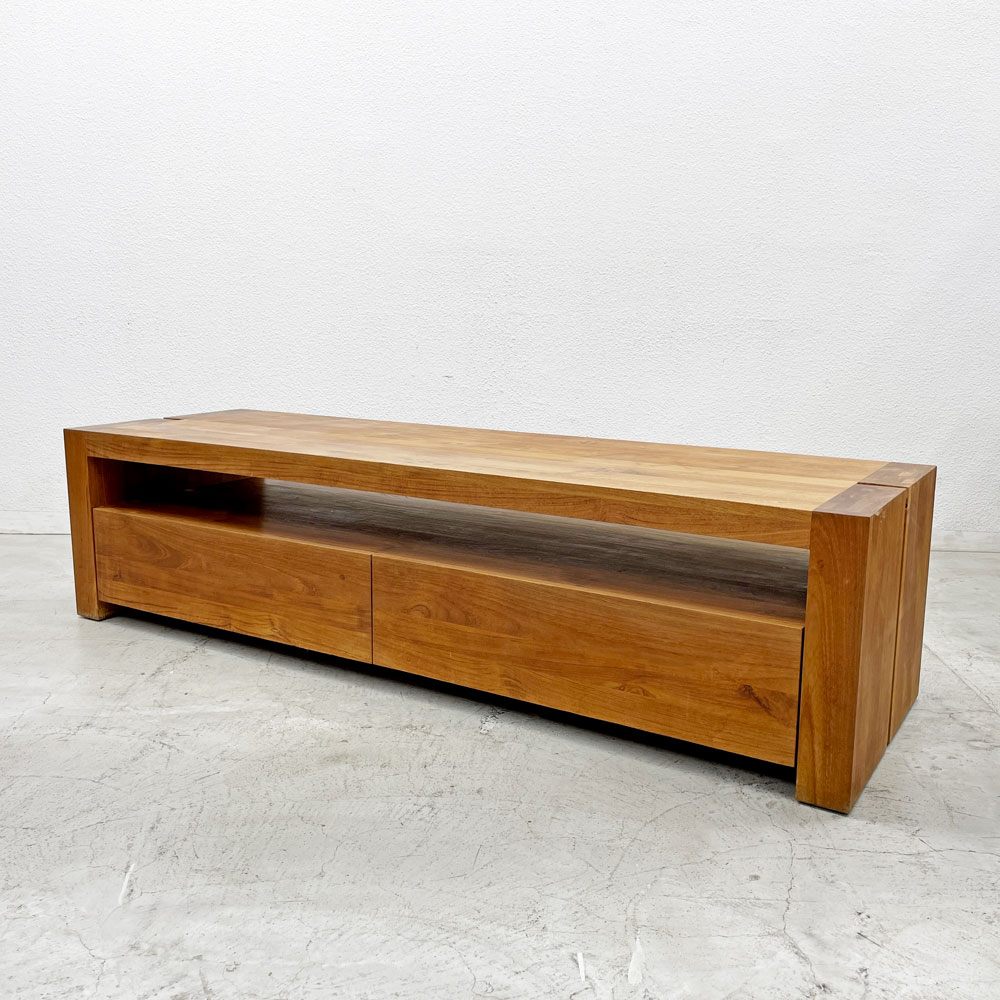 スキャンティーク SCANTEAK アトス ATHOS TVボード AVボード 2ドロワー W180cm チーク無垢材 〓