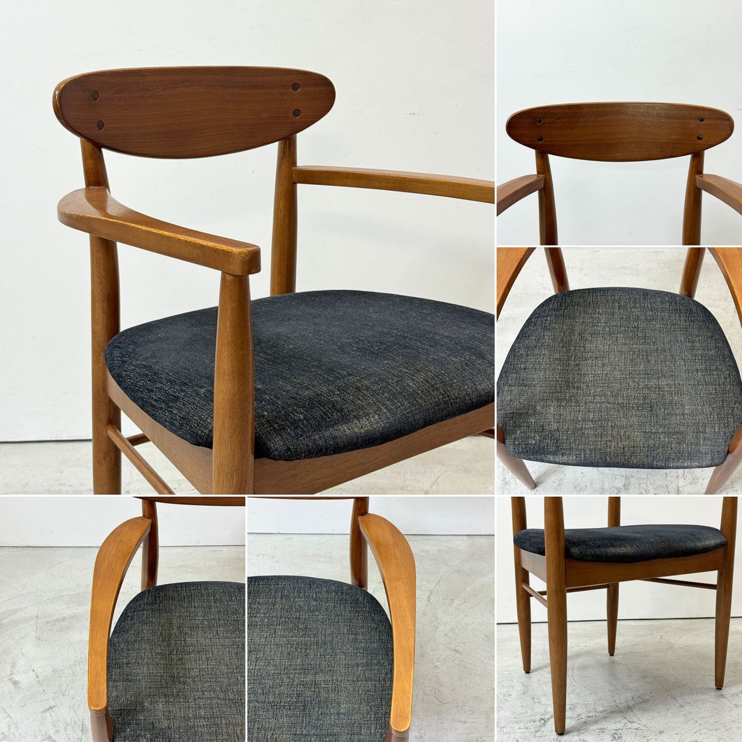 アクメファニチャー ACME Furniture トラッセル アームチェア TRESTLES ARM CHAIR ダイニングチェア ウォールナット ファブリックシート USビンテージスタイル●