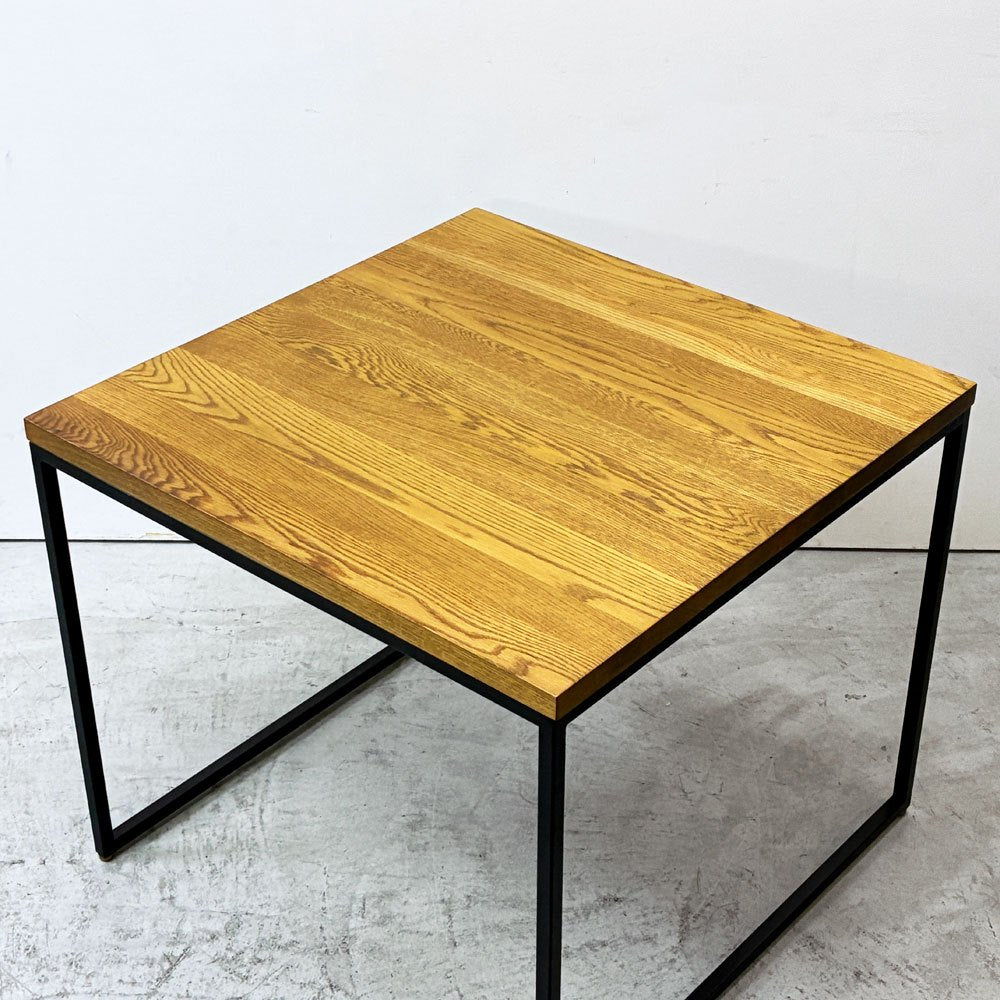 リセノ Re:CENO ワイリー WIRY ダイニングテーブル スクエア オーク材 アイアンレッグ W80cm ●