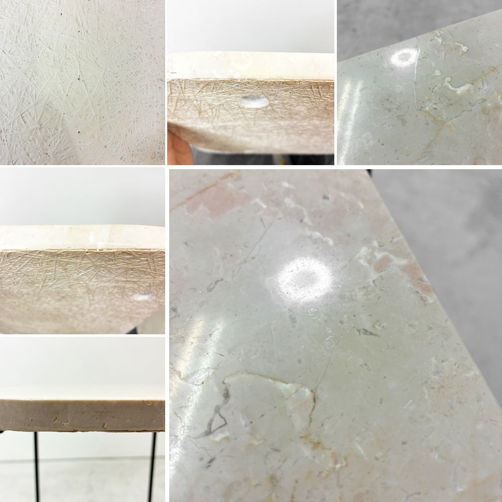 ザラホーム ZARAHOME マーブルトップ サイドテーブル 大理石天板 スチールレッグ ブラック W44 x D49 cm ラグジュアリーモダン ●
