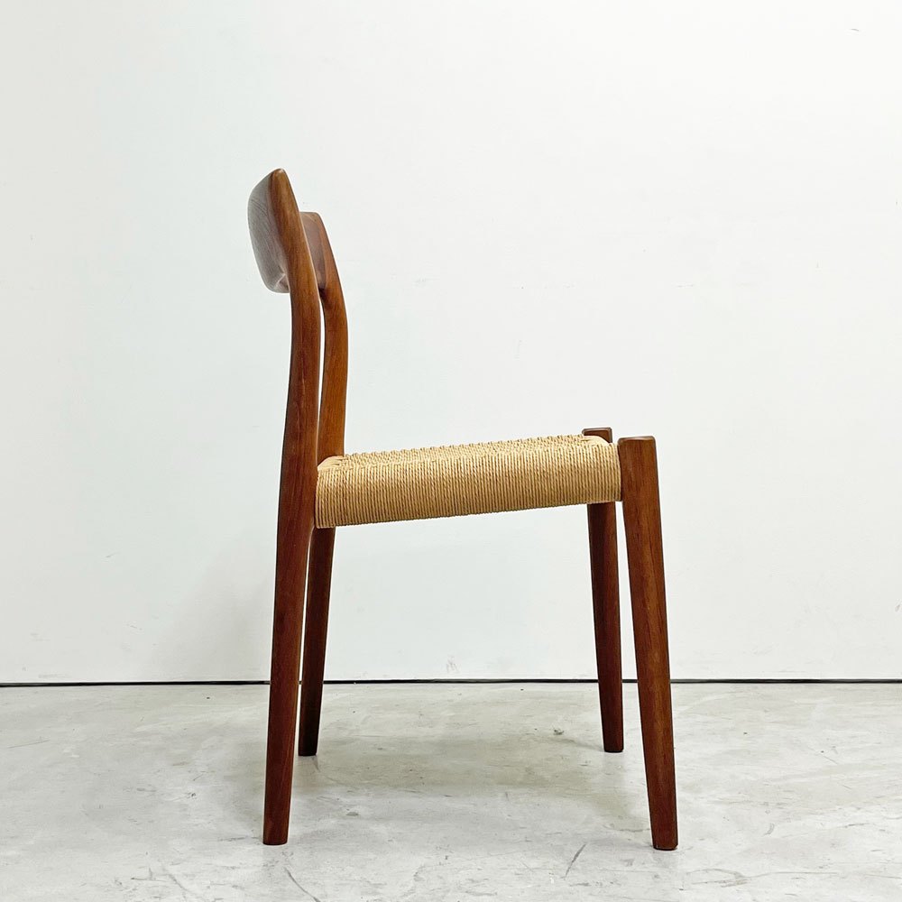 JLモラー J.L.Moller Model No.77 ダイニングチェア チーク材 ペーパーコード ニールス・O・モラー デンマーク ビンテージ 北欧家具 ●