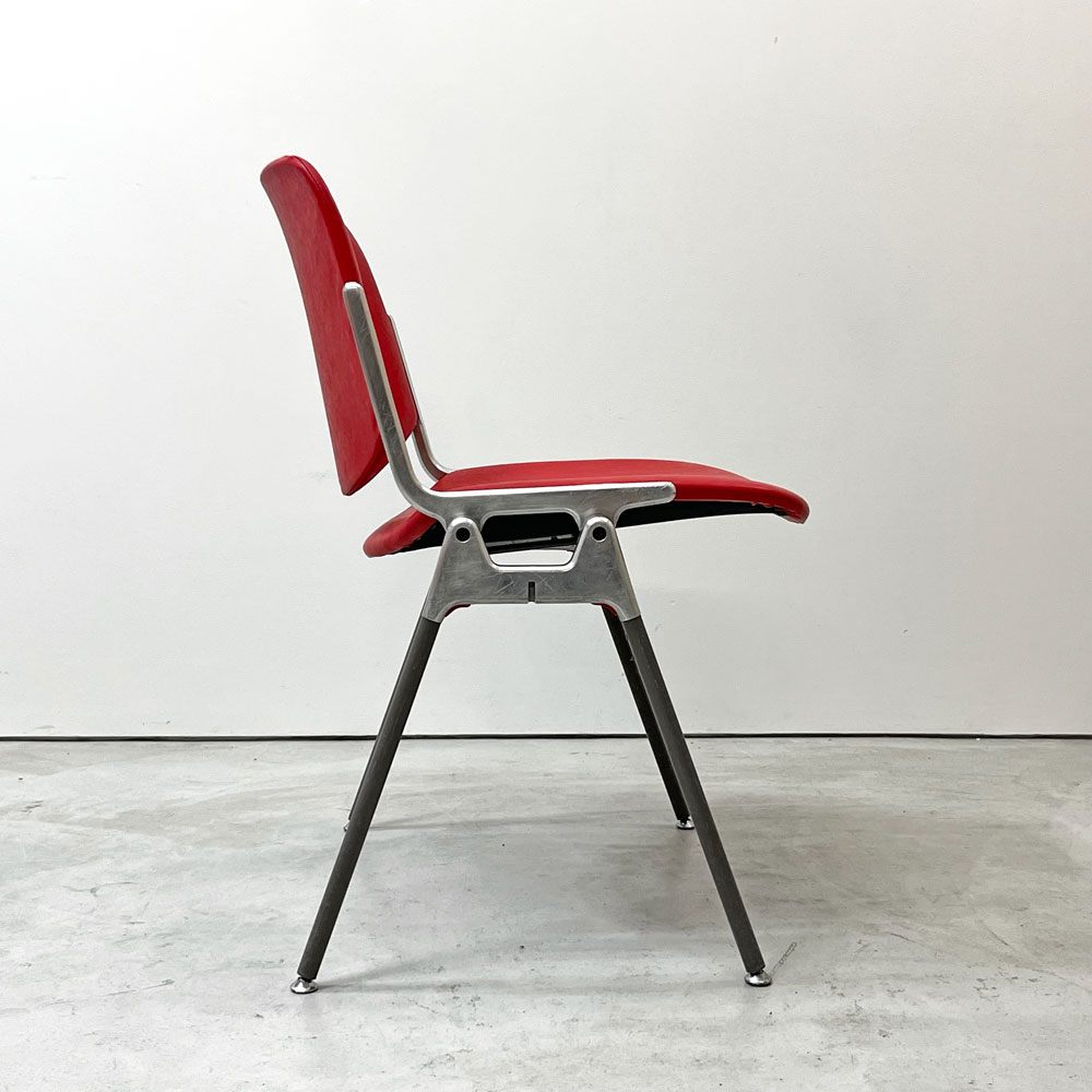 カステリ Castelli DSC 106 ダイニングチェア スタッキングチェア ミーティングチェア  PVCレザー ジャンカルロ・ピレッティ ビンテージ イタリア A ●