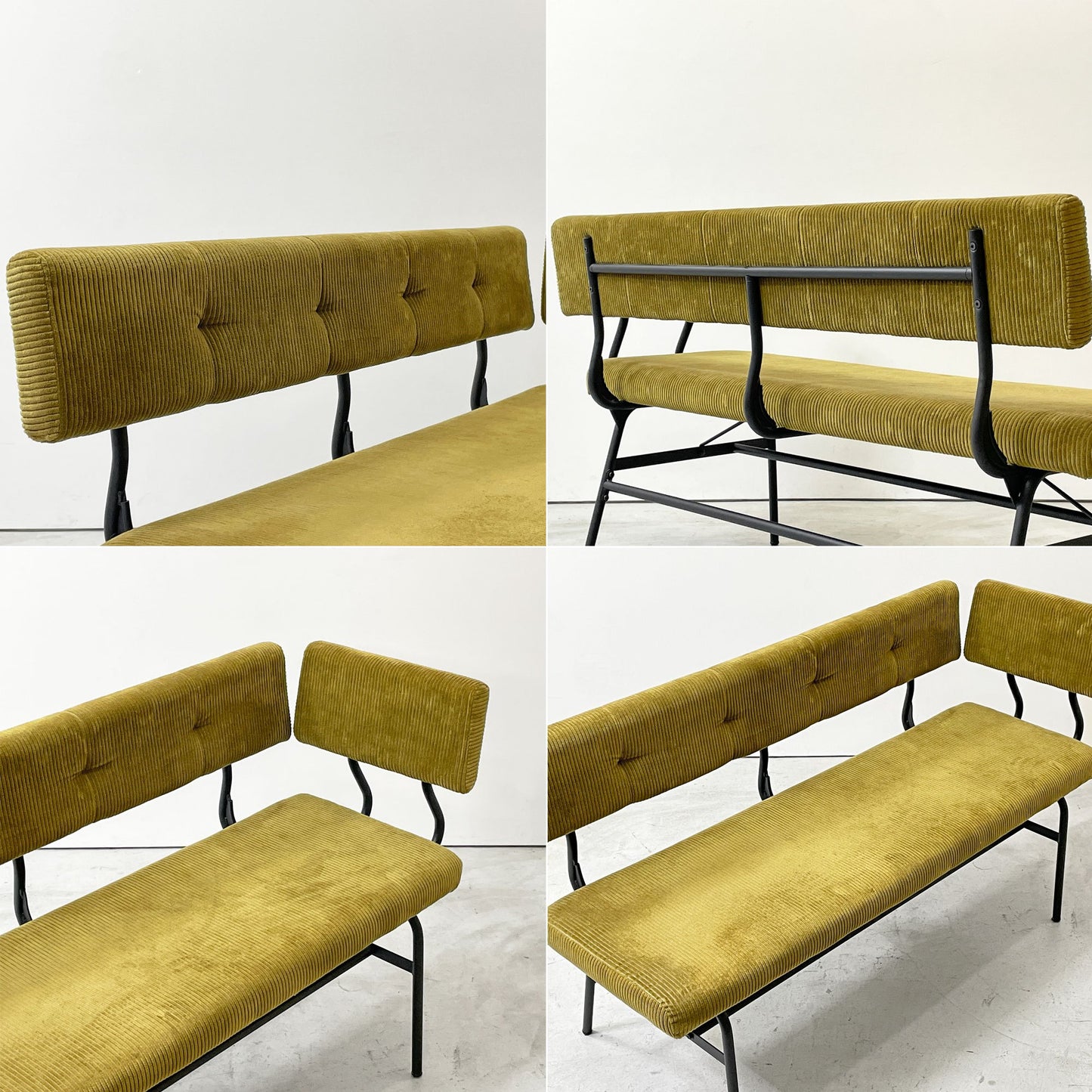 ジャーナルスタンダードファニチャー journal standard Furniture パクストン LDベンチ PAXTON LD BENCH ベンチバックレスト アームパーツ付 アンバー コーデュロイ ●