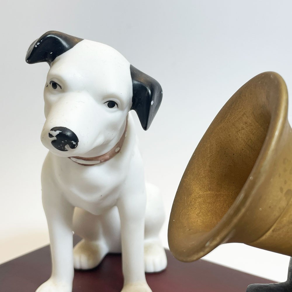 ビクター Victor ビクター犬 ニッパー君 蓄音機 台座付き フィギュリン オブジェ 置物 昭和レトロ ★