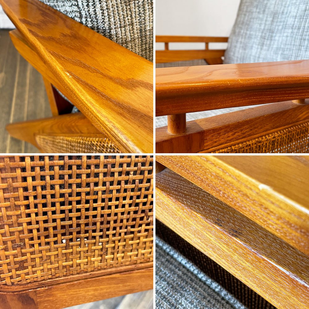 アクメファニチャー ACME Furniture ウィッカー WICKER ラウンジチェア 1Pソファ ハックベリー ラタン グレー USビンテージスタイル 定価83,600円 ◎