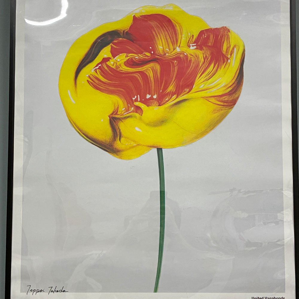 武田鉄平 FLOWERS B1サイズ 直筆サイン入り 限定100部 ポスター 額装品 W72cm フラワーモチーフ 深沢直人  ◎