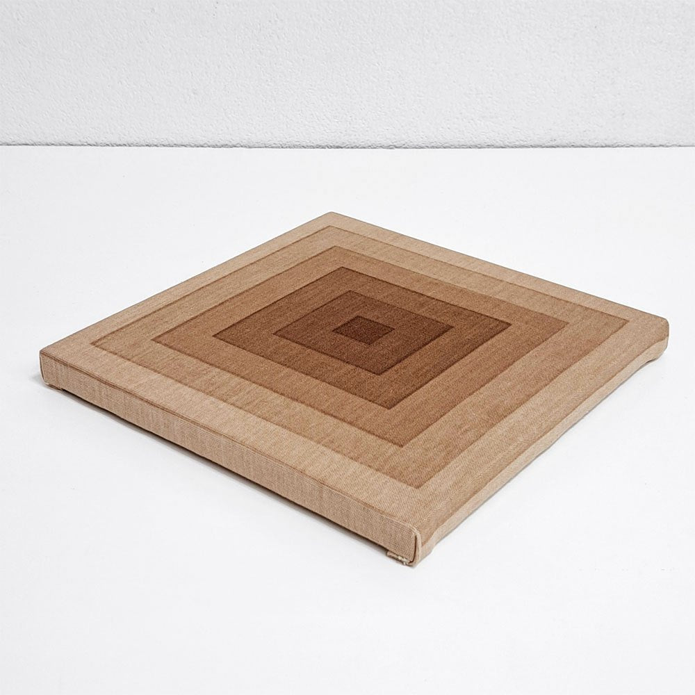 ヴェルナー・パントン Verner Panton ミラ エックス MIRA-X Mira-Spectrum スクエア SQUARE 27.5×27.5cm ベージュ コットン ビンテージ ファブリックパネル 希少 ●