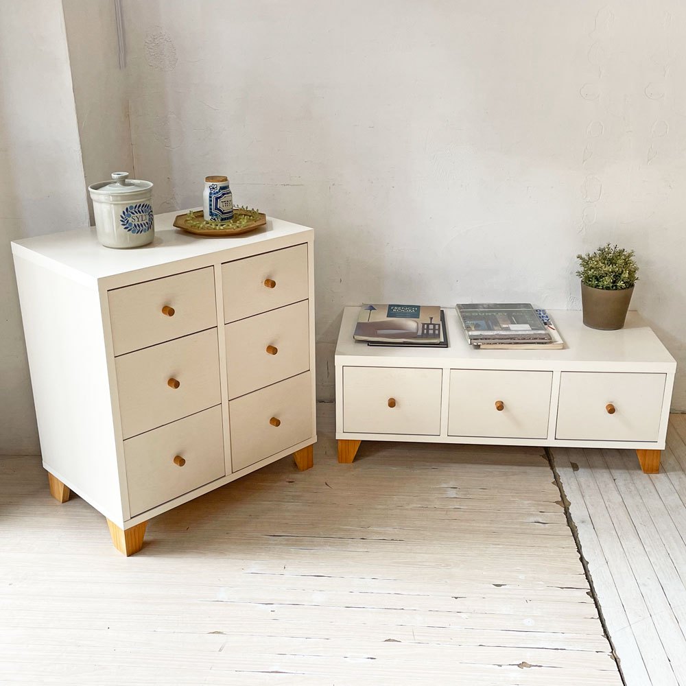 モモナチュラル Momo Natural ラブチェスト LOVE CHEST ワイド 6ドロワー ★