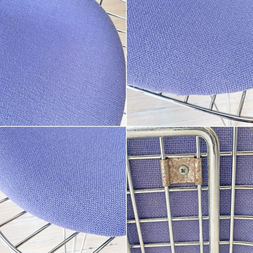 ヴィトラ vitra ワイヤーチェア Eames Wire Chair DKR5 エッフェルベース シートパッド付 ファブリック ブルー系 C&R イームズ ミッドセンチュリー ★