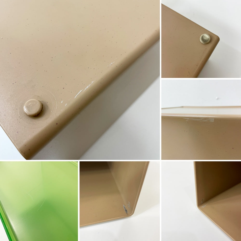 タッパーウェア Tupperware システムドロワー ワイド クリアグリーン×ベージュ H16.5cm 12L 2個セット ●