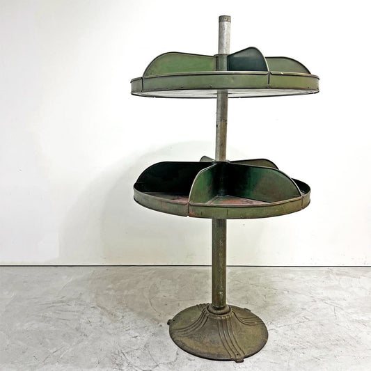 USビンテージ US Vintage ラウンドラック パーツラック 回転式 インダストリアル ファクトリー 店舗什器 ●