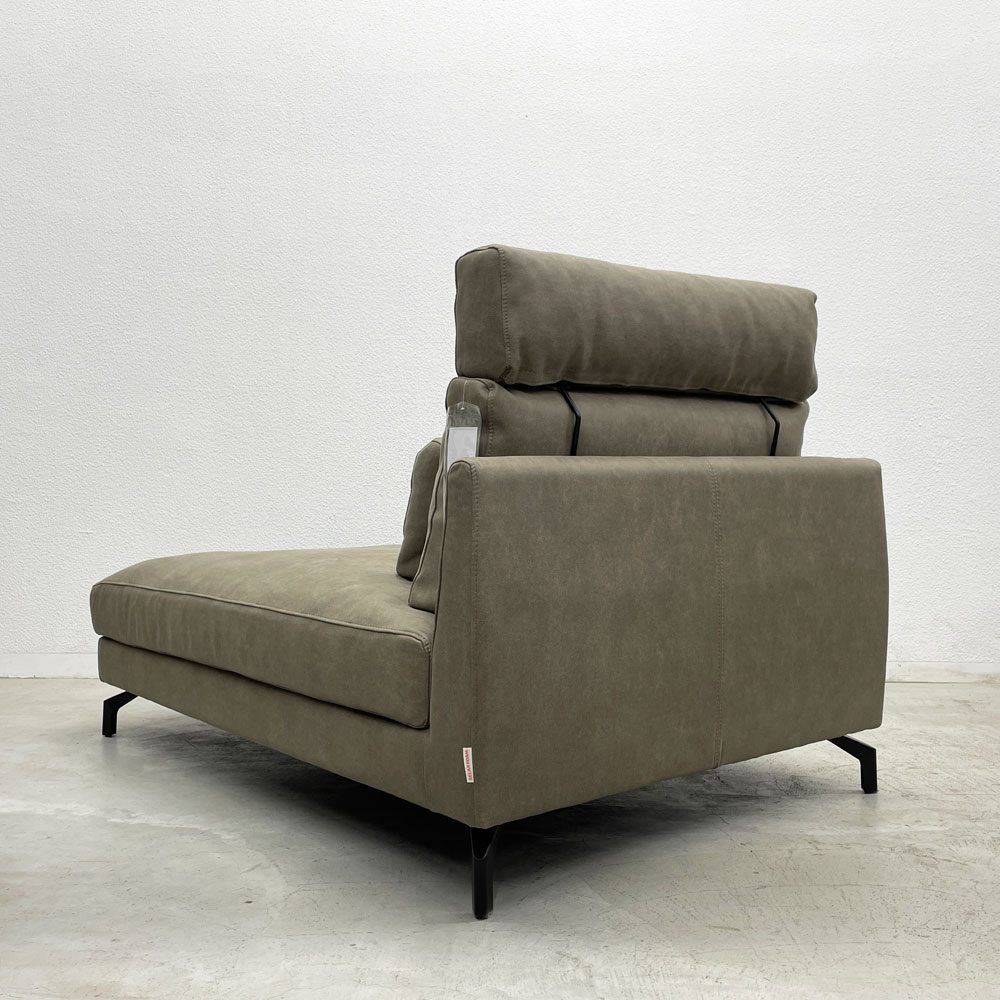 リラックスフォーム RELAX FORM グラシエーロ GLACIERO シェーズロング シェーズソファ レザーテックス ヘッドレスト&アームクッション付 関家具 〓