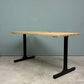 かなでもの KANADEMONO ザ・テーブル THE TABLE デスク W140xD62cm ラバーウッド Iライン脚 配線孔付き ◎