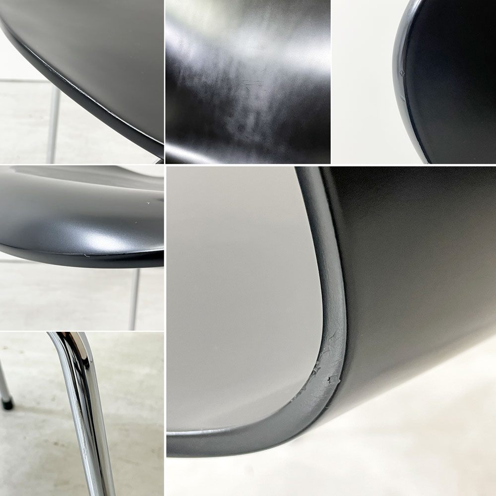 フリッツハンセン Fritz Hansen 3107 セブンチェア ダイニングチェア スタッキングチェア ブラック ラッカー再塗装 アルネ・ヤコブセン デンマーク 北欧家具 ●