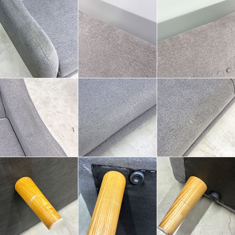 IDC大塚家具 OTSUKA ベッディ 2.5人掛けソファ w168cm リバーシブル グレー 廃番 現状品 ◎