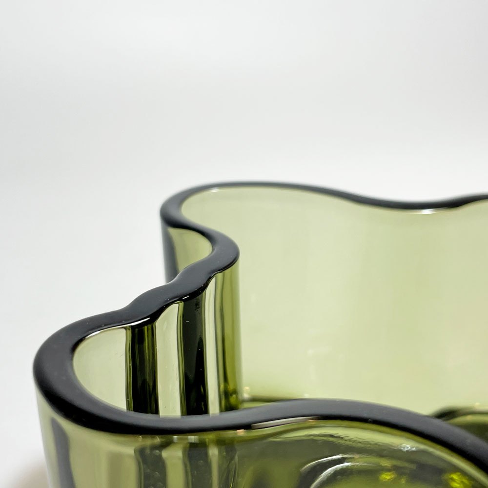イッタラ iittala アルヴァ・アアルトコレクション Alvar Aalto Collection キャンドルホルダー 55mm モスグリーン 箱付 廃番 北欧雑貨 A ★