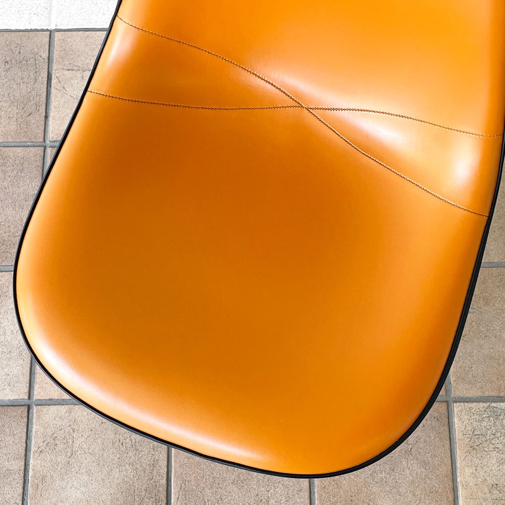 ハーマンミラー Herman Miller サイドシェルチェア セカンド 2nd FRP ナウガレザー ロータイプ エッフェルベース イームズ ビンテージ ◇