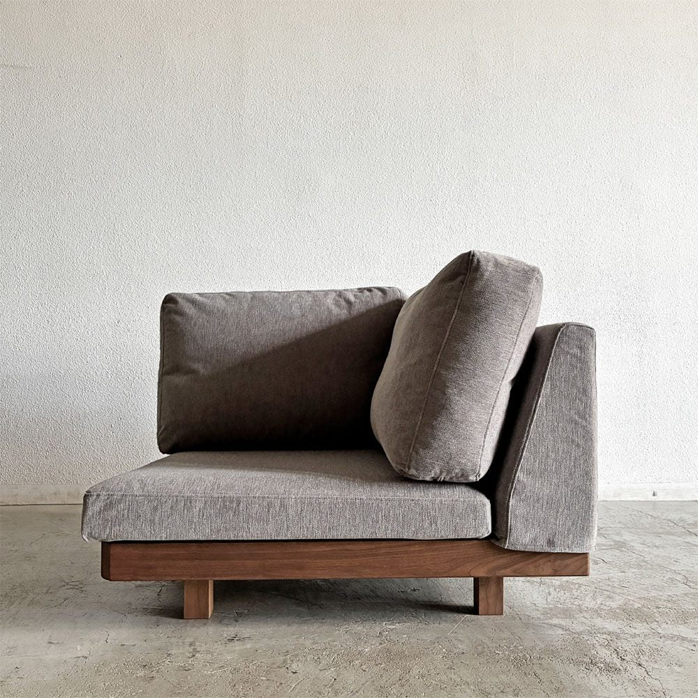 マスターウォール MASTERWAL デニッシュ DANISH SOFA コーナーソファ W94cm ウォールナット無垢材 ファブリック 新品替えカバー付 合計定価￥445,500- 〓