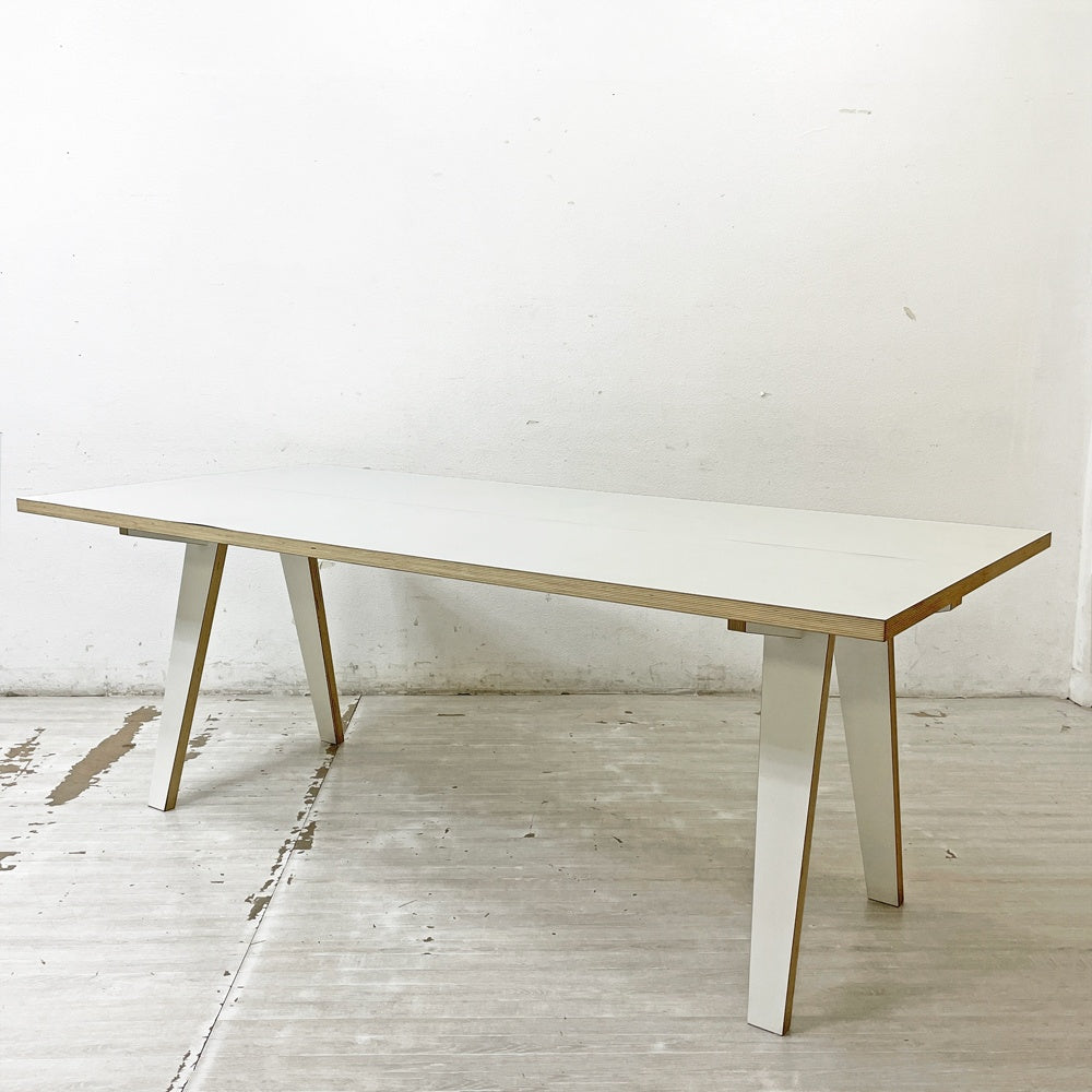 トーヨー Tojo シュテック Steck ダイニングテーブル プライウッド メラミン化粧板 W200cm ミッドセンチュリーデザイン ドイツ ●