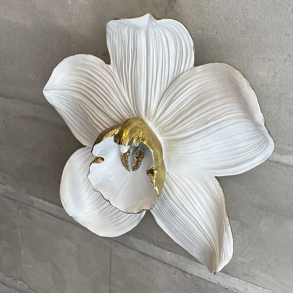 カレ KARE  ウォールデコレーション Wall Decoration オーキッドホワイト Orchid White ウォールアート 壁掛け フラワー 54cm ♪