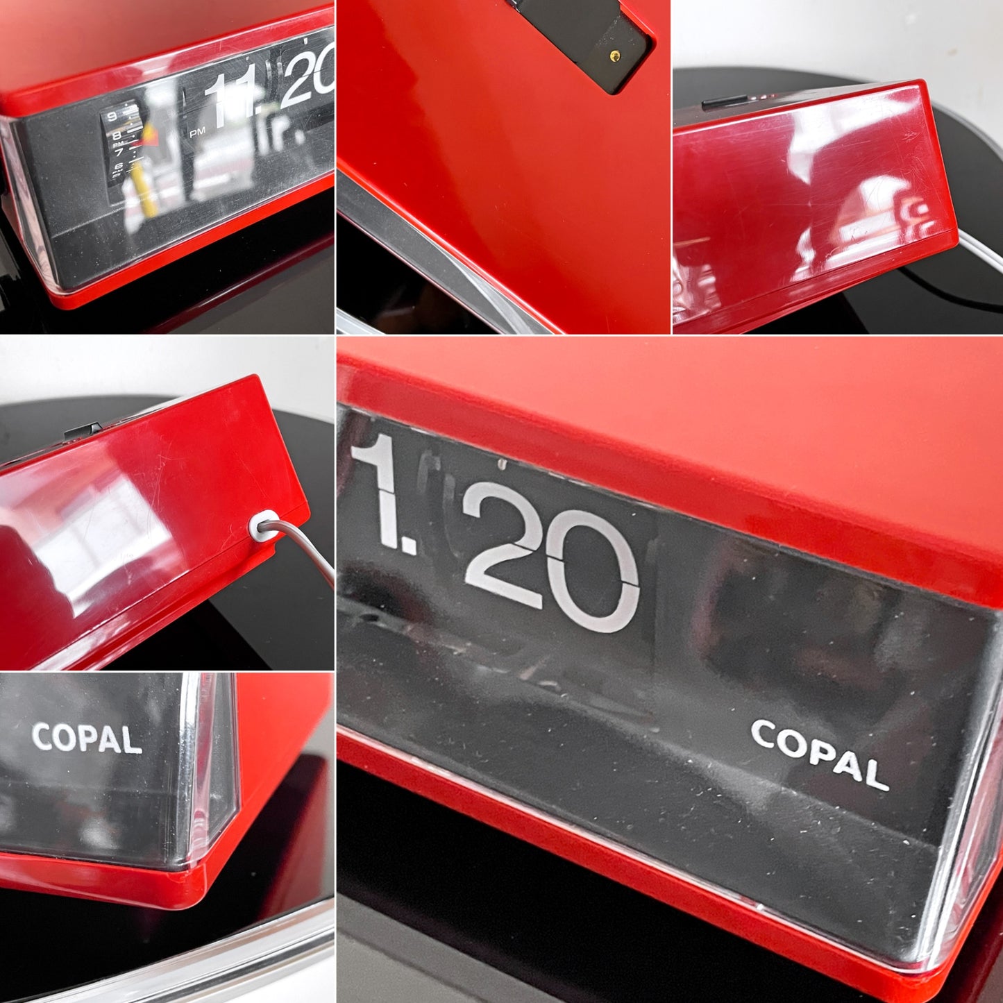 コパル COPAL パタパタクロック RP-240 フリップ式 デジタル時計 置き時計 レッド コンセント式 アラーム機能 昭和レトロ ビンテージ ■