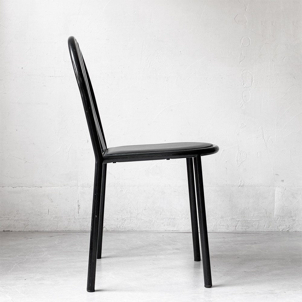 フランスビンテージ French Vintage ステヴァンチェア Stevens Chair モデルC Model C ブラック レザー クッションシート ロベール・マレ＝ステヴァンス  ★